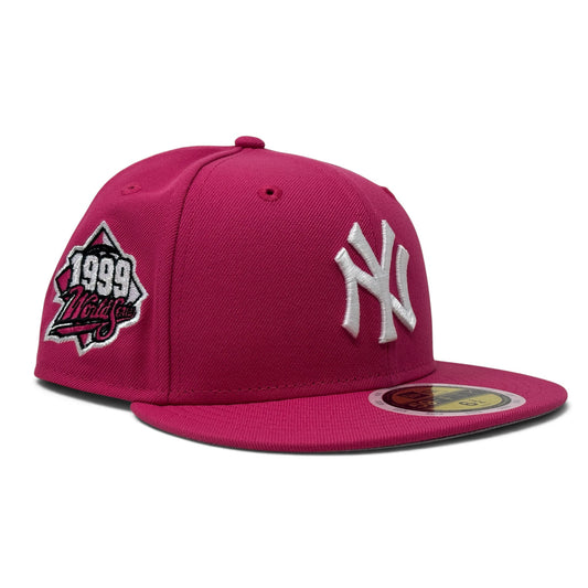 New York Yankees Kids 1999 World Series New Era fitted Hat-Hot Pink