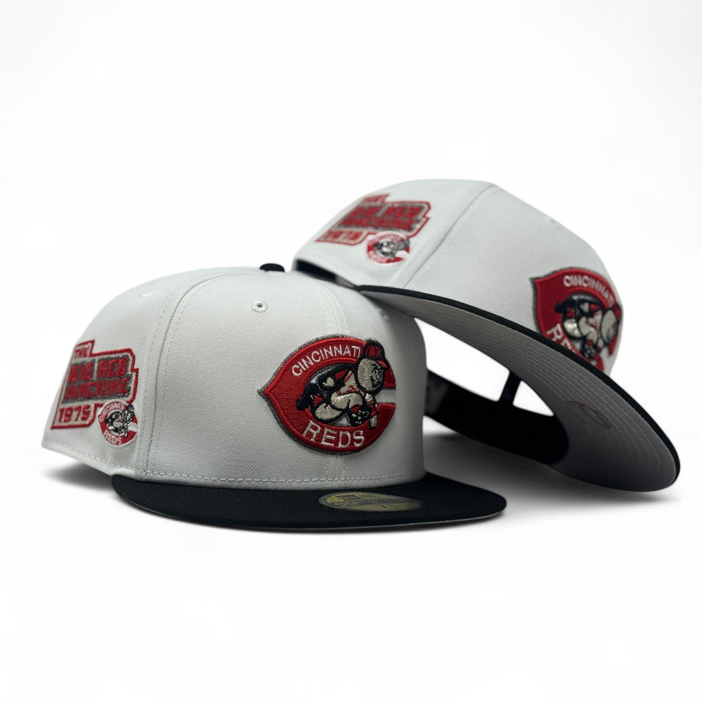 Cincinnati Reds 1975 World Series Fitted Hats-White Black