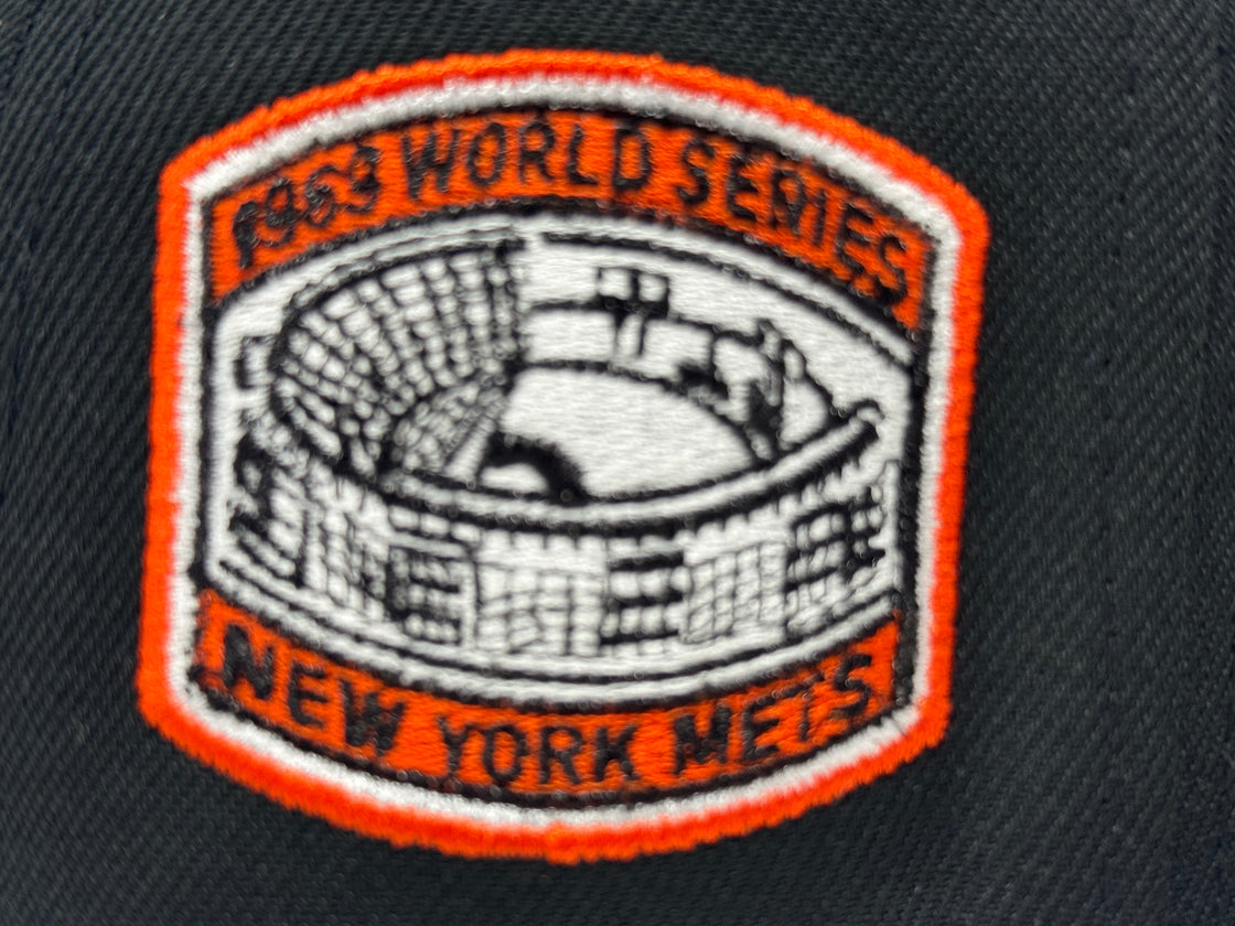 New York Mets 1969 World Series Apple Logo Fitted Hat-Black