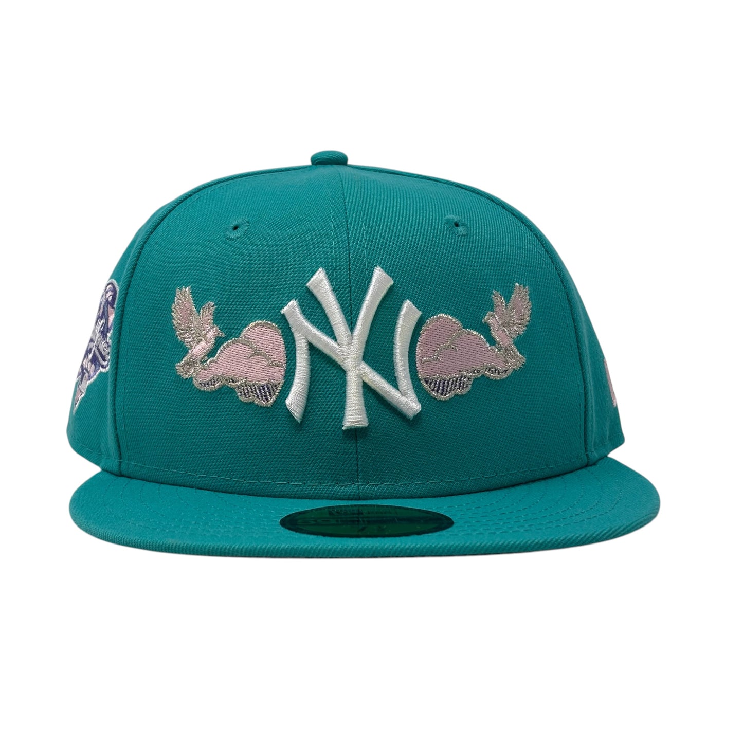 New York Yankees 2000 World Series "Bird in the Cloud" Fitted Hats-Teal