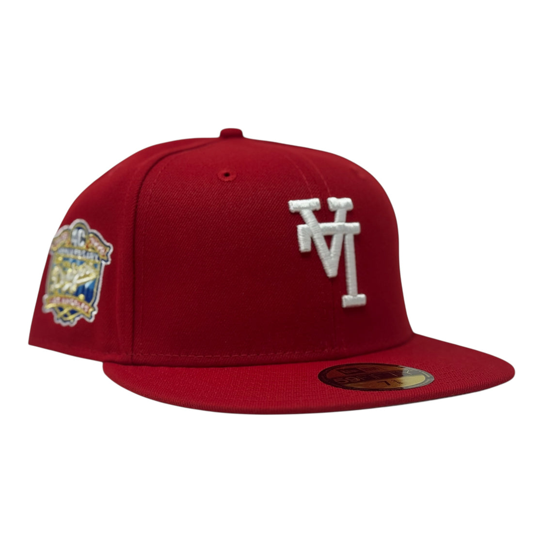 Los Angeles Dodgers 40th Anniversary Upside Down Logo Red Fitted Hats