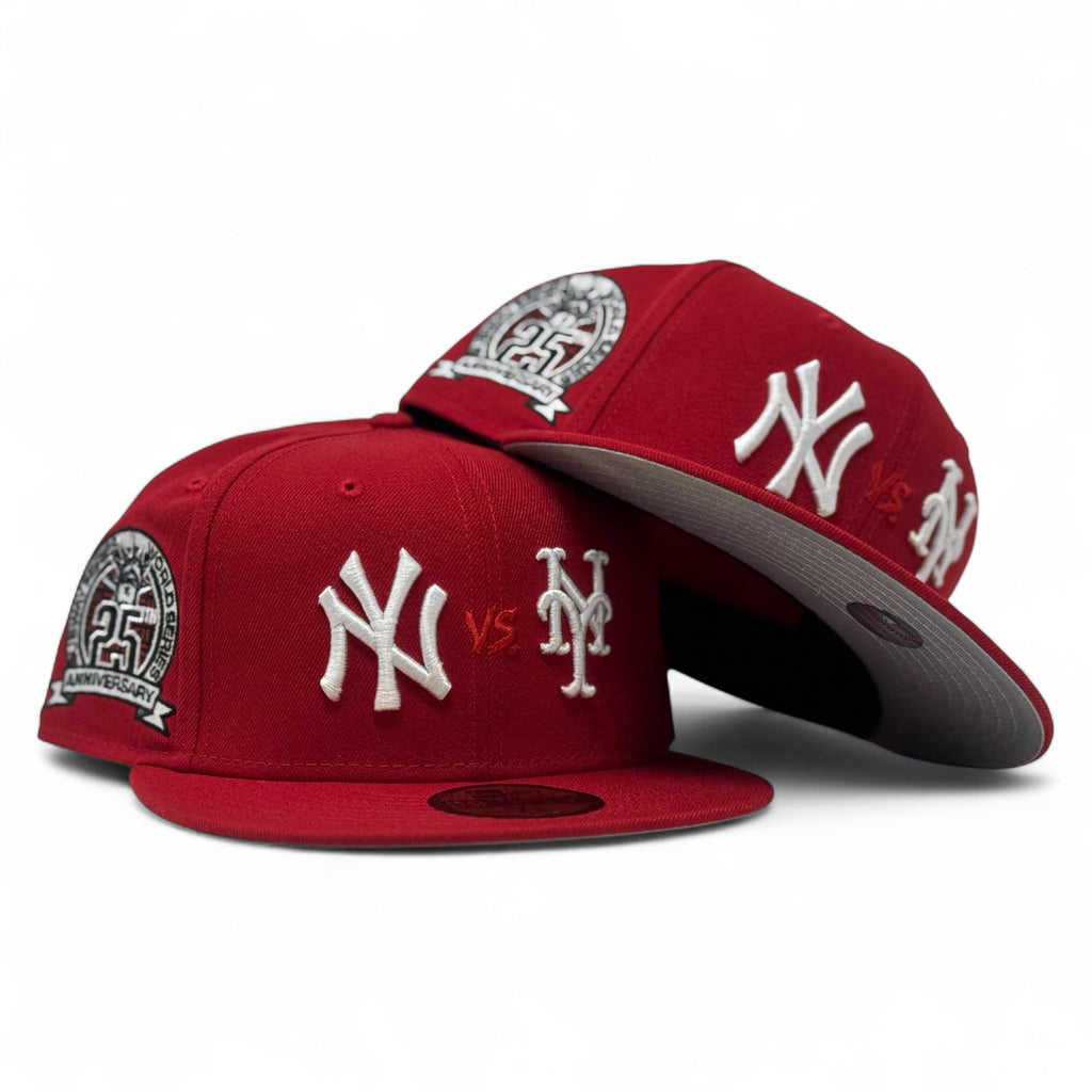 New York Yankees VS Mets Subway Series Fitted Hat-Red
