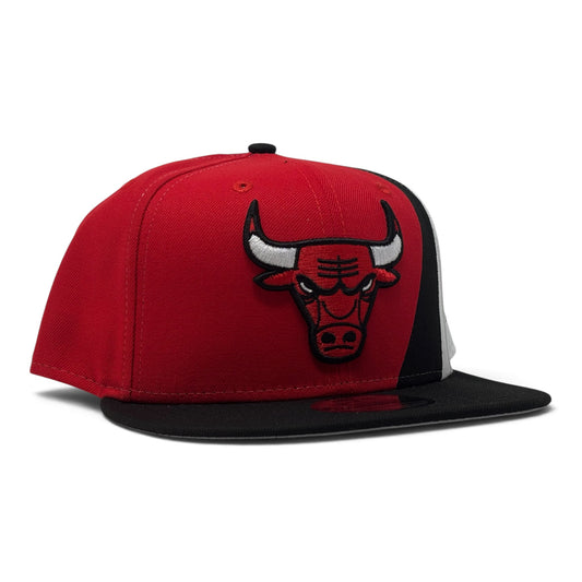 Chicago Bulls 9Fifty Tri Panel Shock 9Fifty Snapback Hats- Red Black White