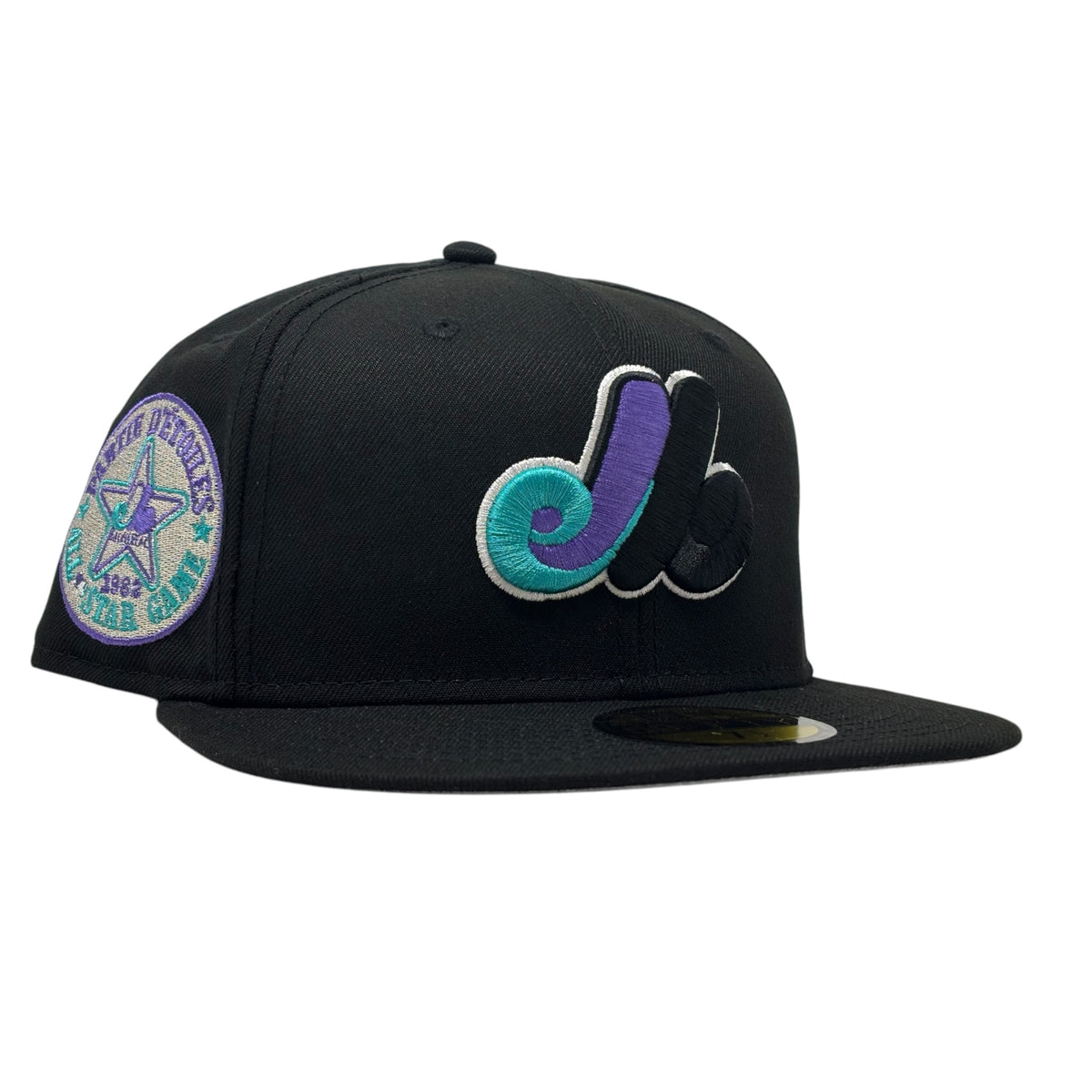 Montreal Expos 1982 All Star Game 59Fifty New Era Fitted Hat- Black Purple Teal