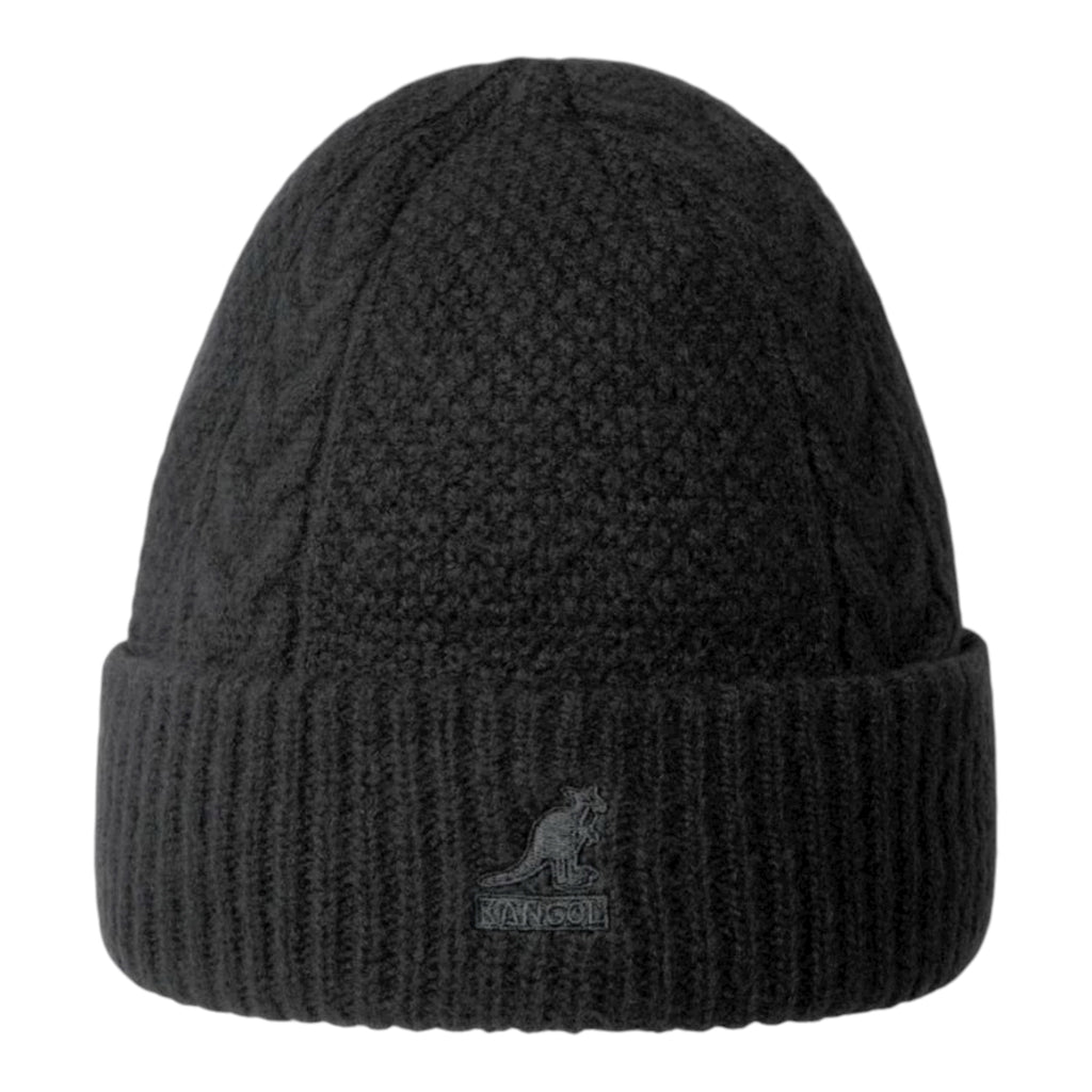 Wool Cable Beanie-Black