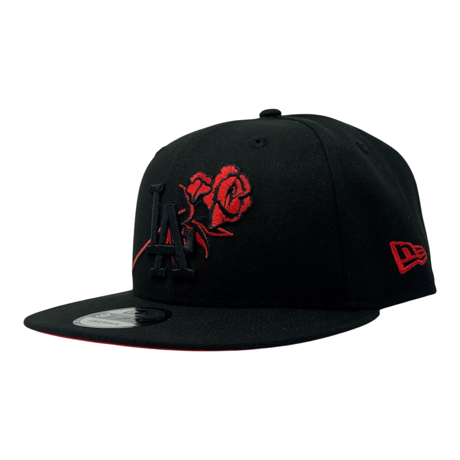 Los Angeles Dodgers 2025 World Champions Floral Logo Snapback-Black