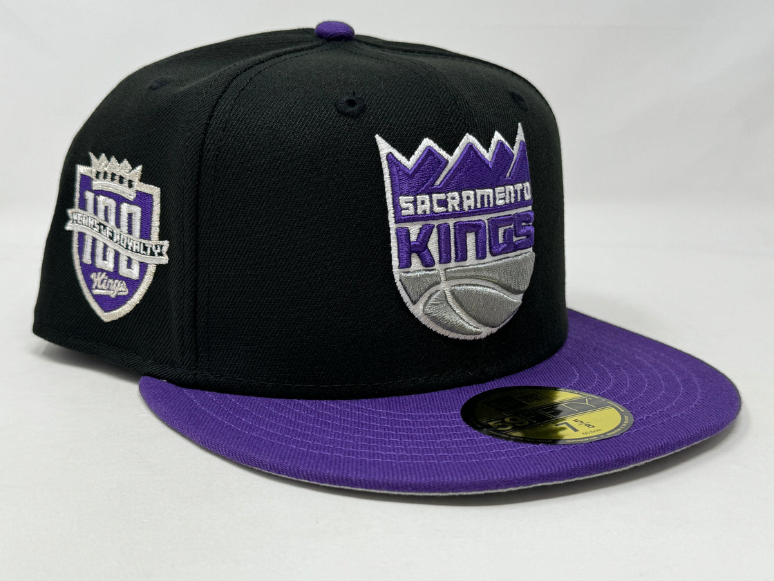 Sacramento Kings 100th Anniversary 5950 New Era Fitted Hat Black Purple
