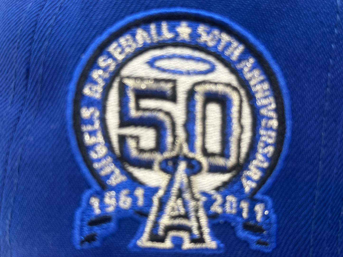 Los Angeles Angels 50th Anniversary Fitted Hats-Royal
