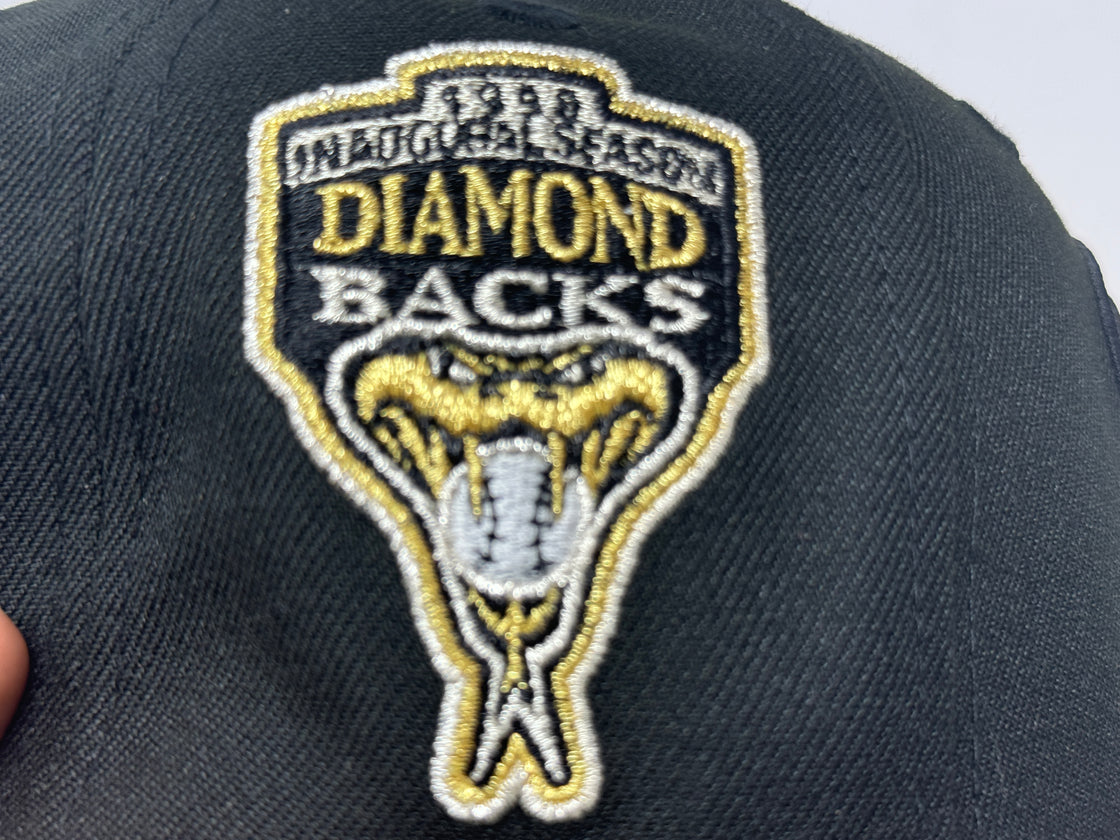 Arizona Diamondbacks 1998 Inaugural season Black Metallic Gold Logo 59Fifty New Era Fitted Hat