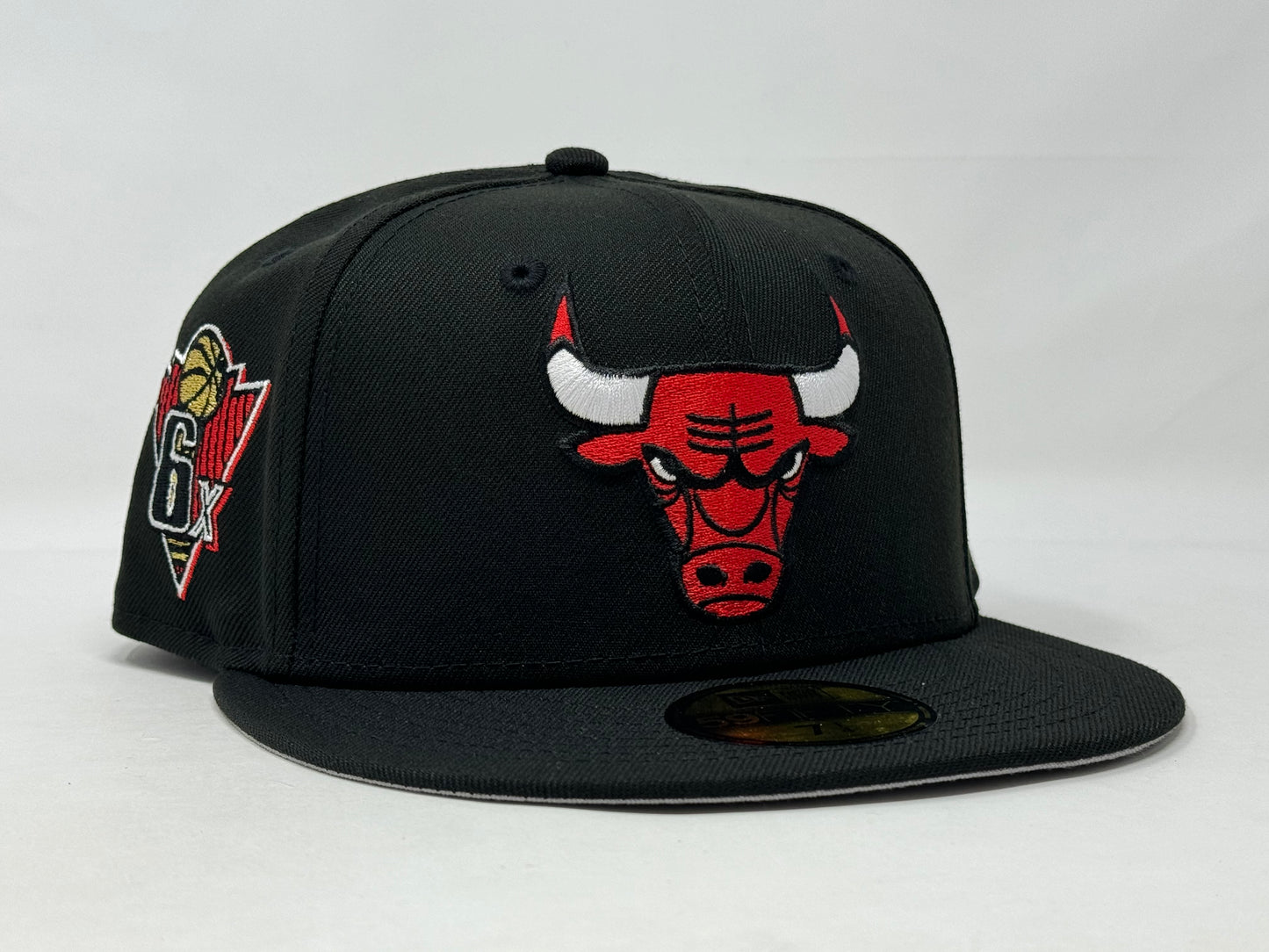 Chicago Bulls 6X NBA Champions 5950 New Era Fitted Hat Black