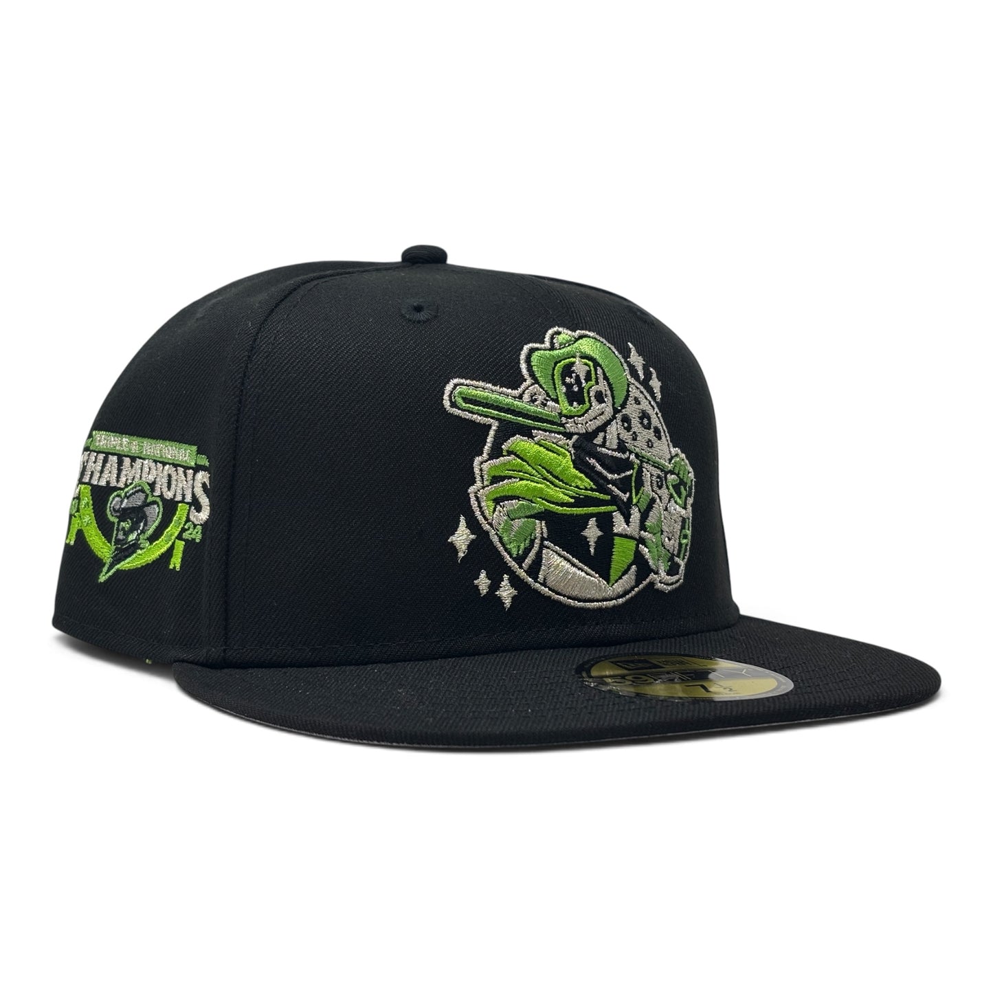 Houston Sugar Land Space Cowboys Triple A National Champions Fitted-Black Lime