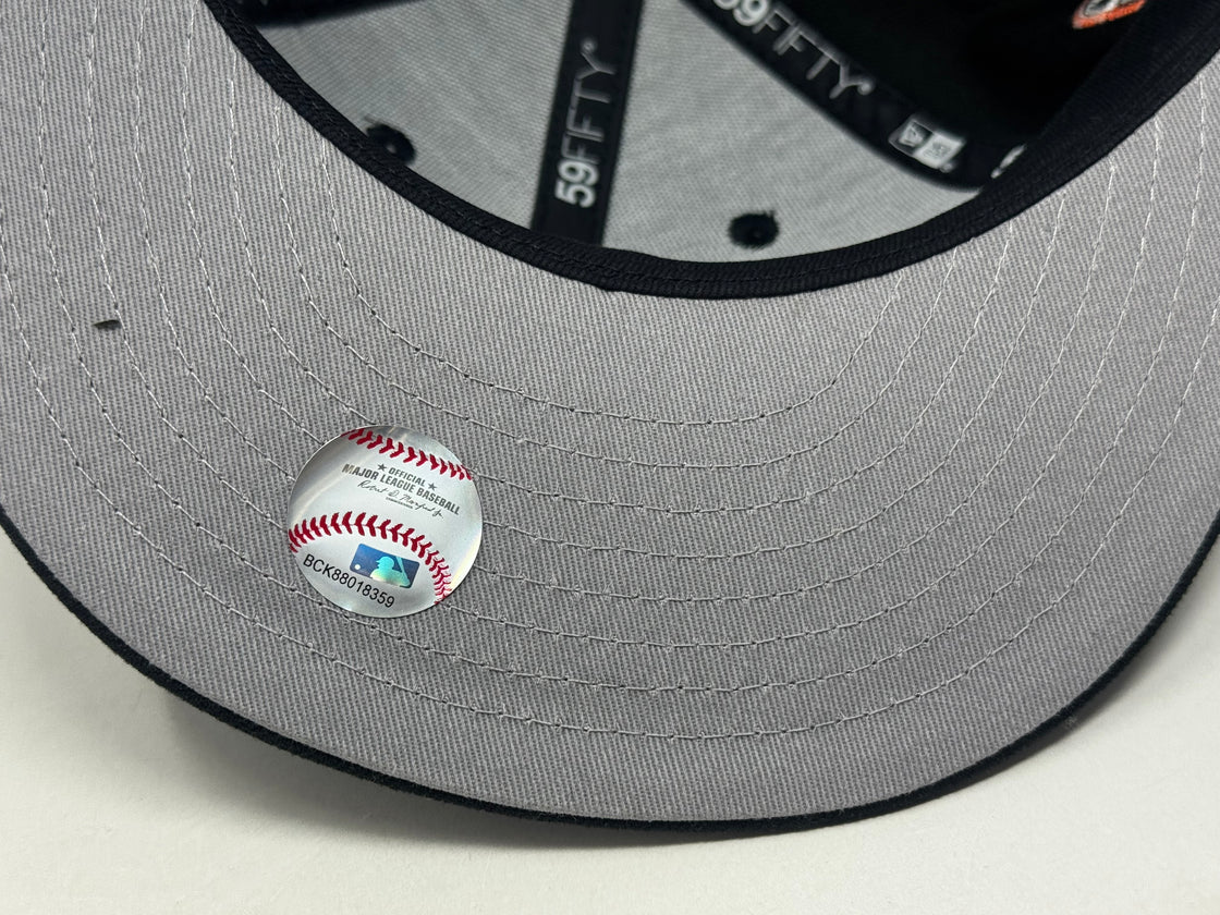 Los Angeles Angels 35th Anniversary Fitted Hats-Black orange