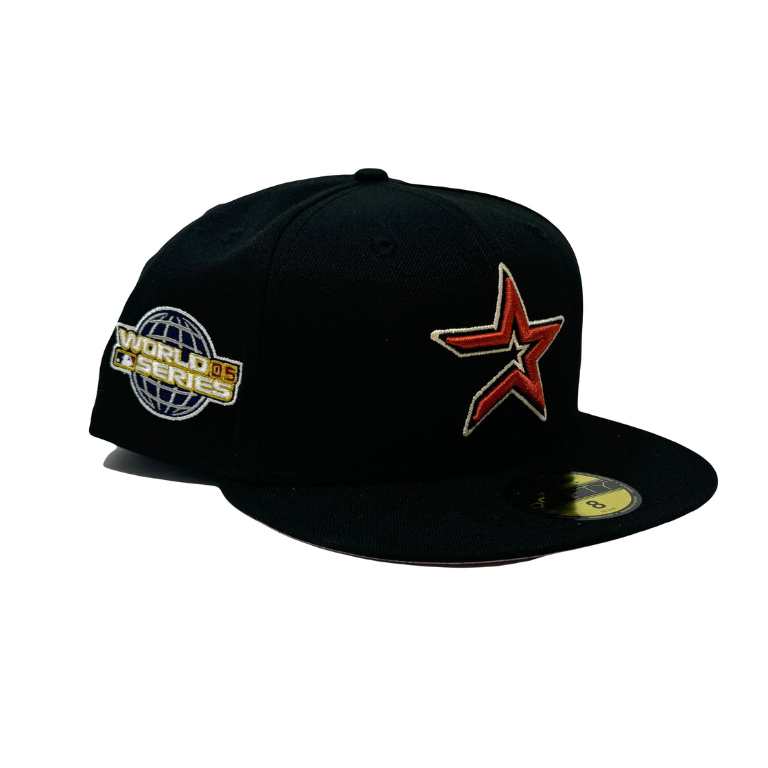 Houston Astros 2005 World Series Black Pink Brim New Era Fitted Hat