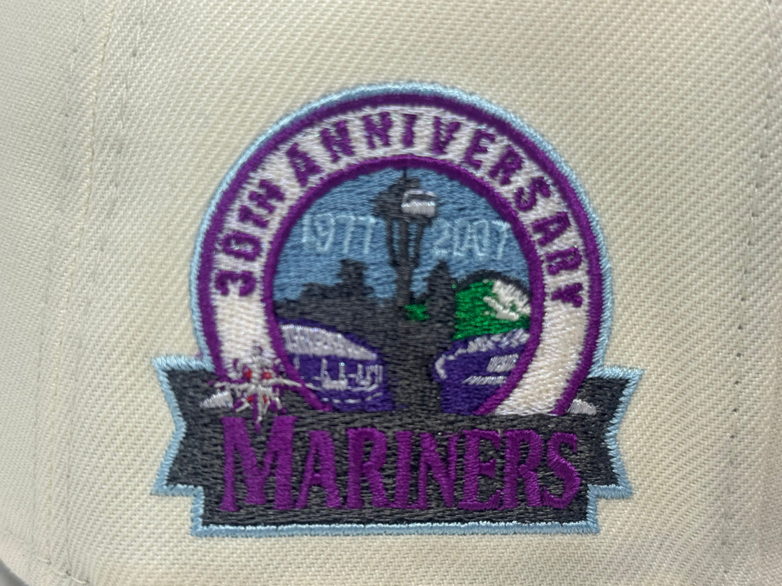 Seattle Mariners 30th Anniversary Fitted Hats-Chrome Purple