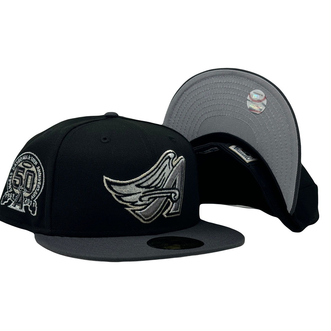 Los Angeles Angels 50th Anniversary Black 59Fifty New Era Fitted Hat