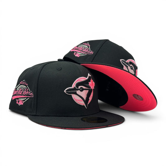 Toronto Blue Jays 1993 World Series Fusion Pink Brim Fitted Hats-Black