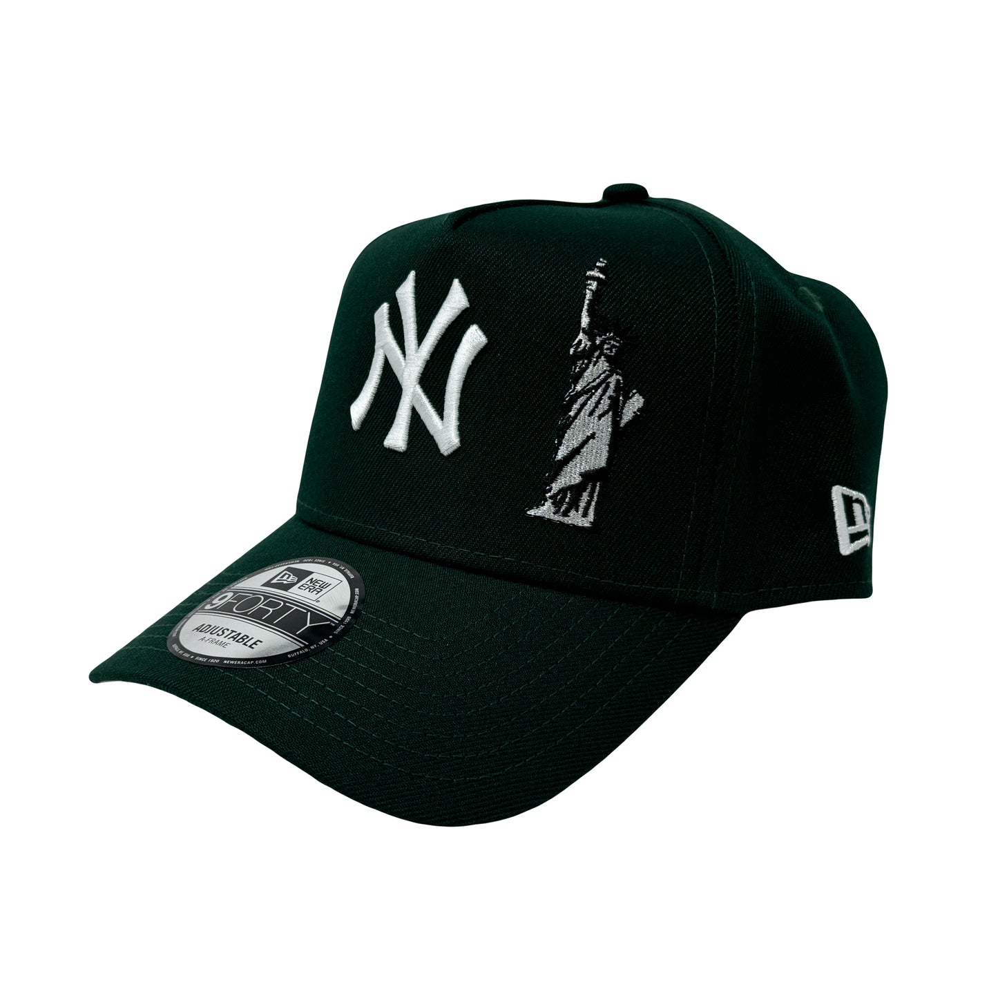 New York Yankees Subway Series Dark Green Statue of Liberty New Era 9forty A-Frame Snapback Hat