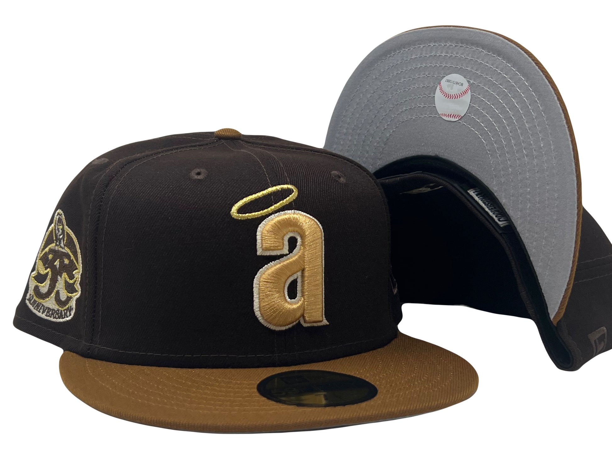 Dark Brown Toast Angels 35th Anniversary New Era Fitted Hat