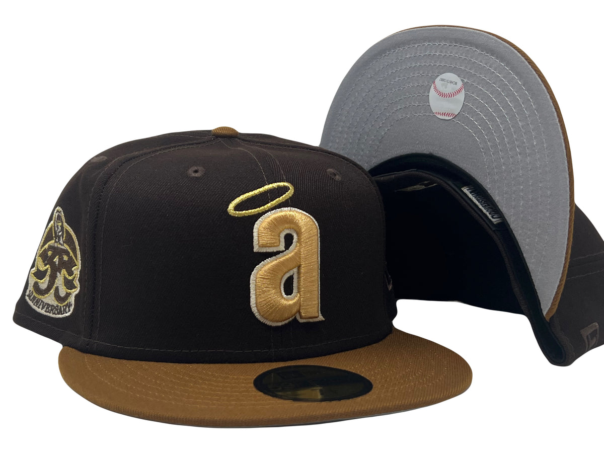 Dark Brown Toast Angels 35th Anniversary New Era Fitted Hat Sports