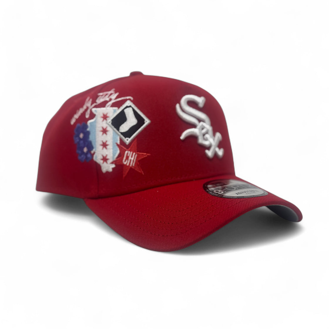 Chicago White Sox Multi-Logo 9Forty A-Frame Snapback Hats-Red