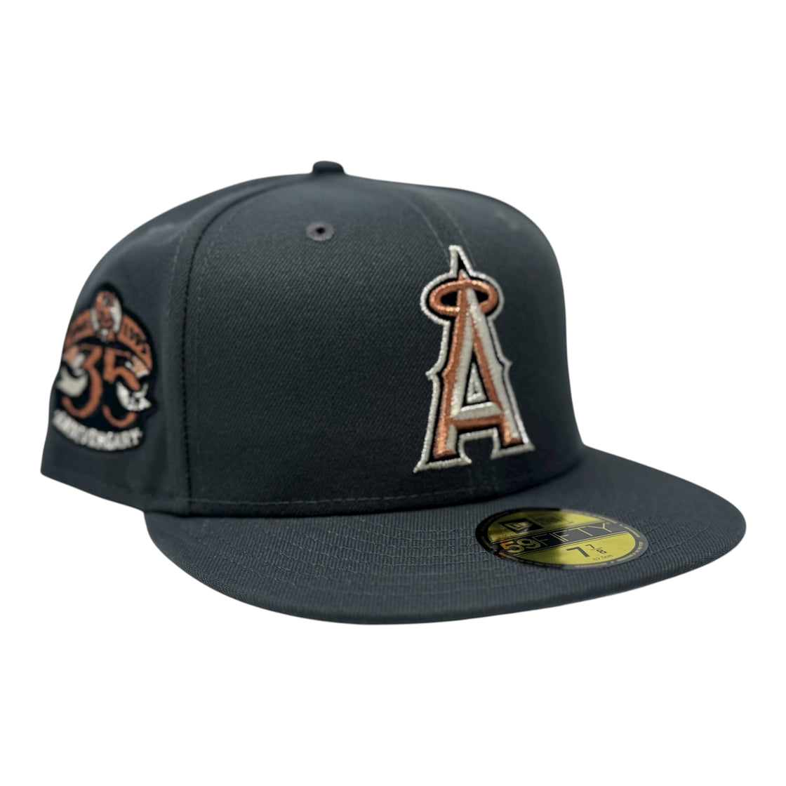 Los Angeles Angels 35th Anniversary Fitted Hat- Dark Gray