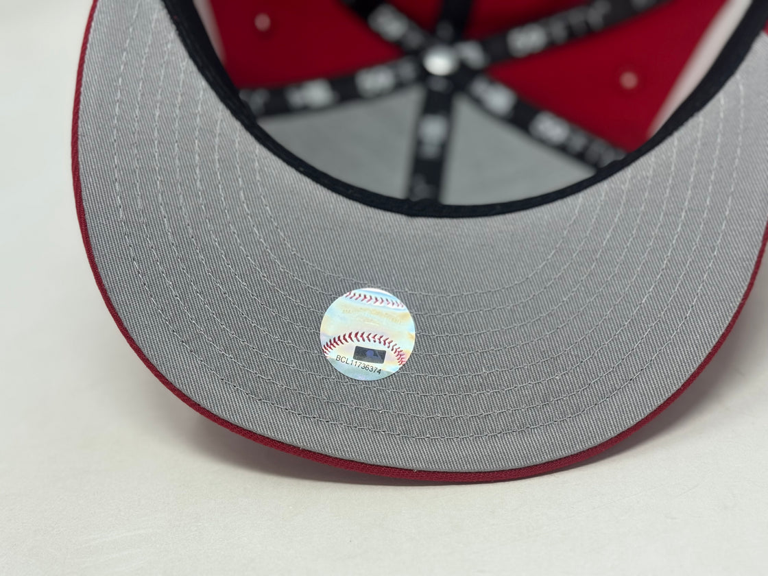 New York Yankees 1999 World Series Floral Logo Fitted Hat-Red