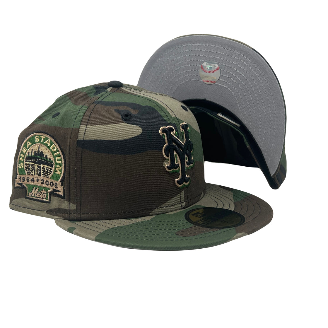 New York Mets Shea Stadium Woodland Camouflage 5950 New Era Fitted Hat