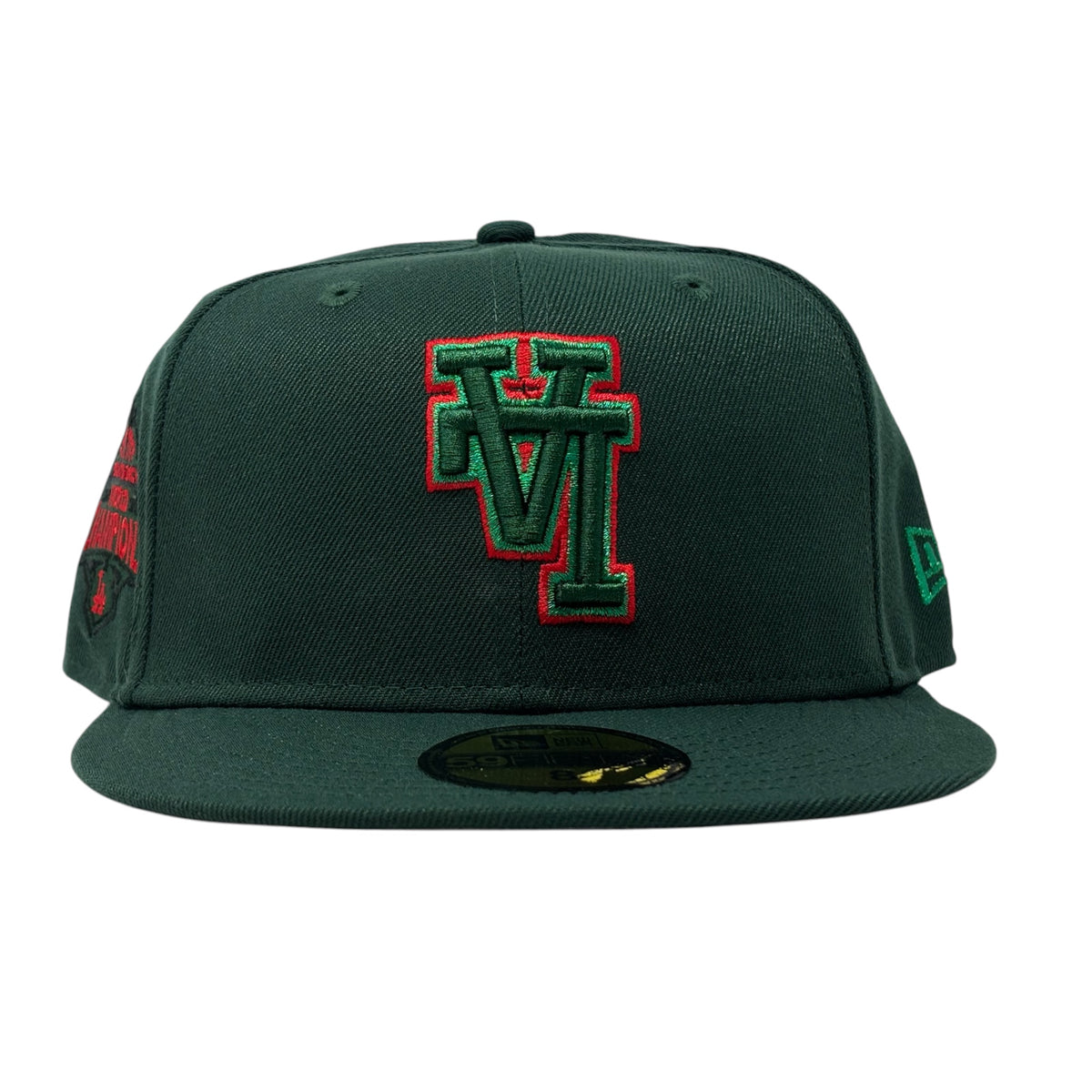 Los Angeles Dodgers 2025 World Champions "Up-Side Down Logo" Fitted Hat-Green