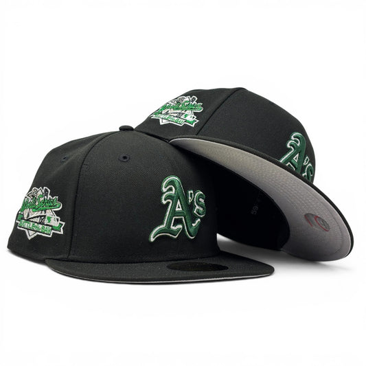 Oakland Athletics Battle of the Bay 1989 World Series Fitted Hats-Black