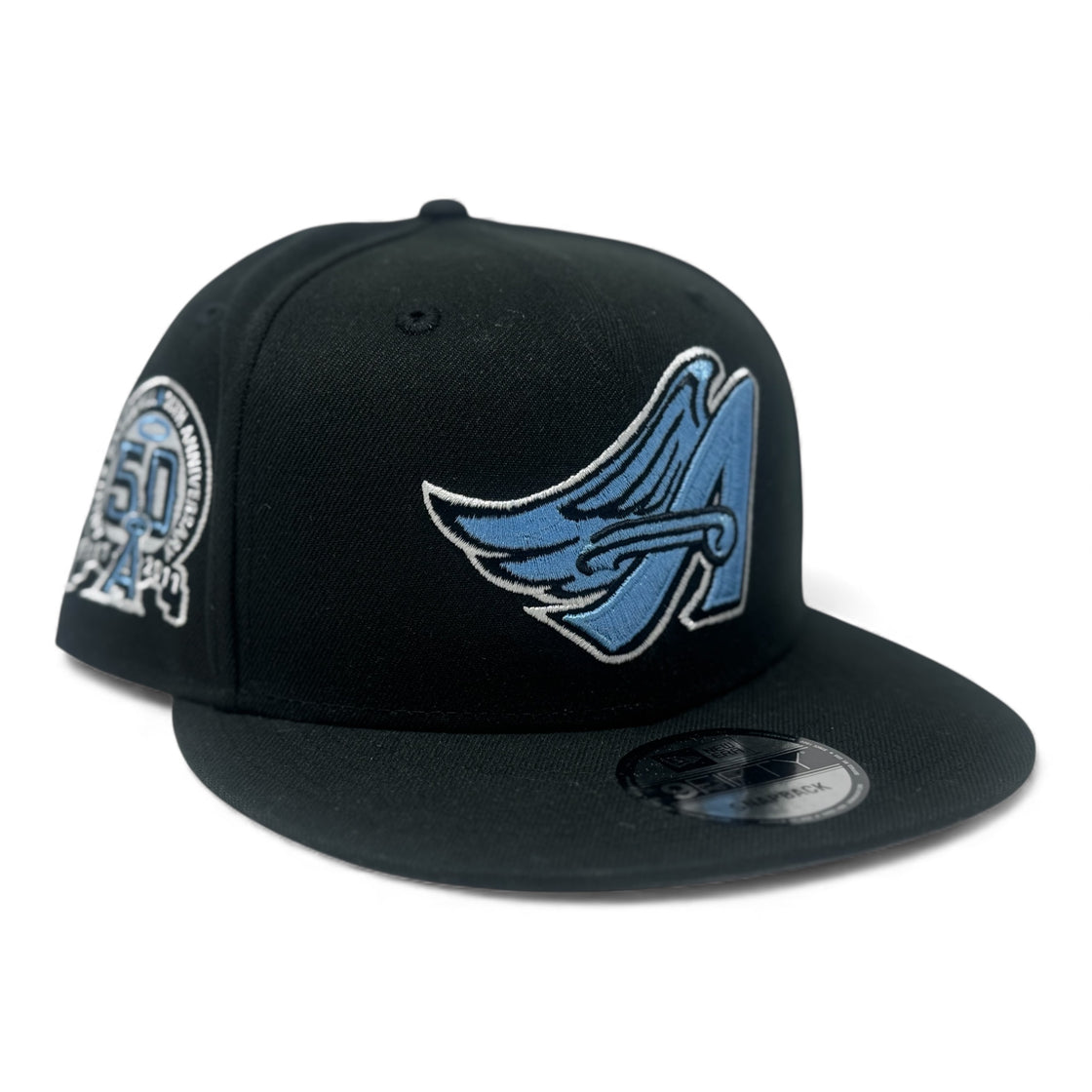 Los Angeles Angels 50th Anniversary Snapback Hat-Black Sky