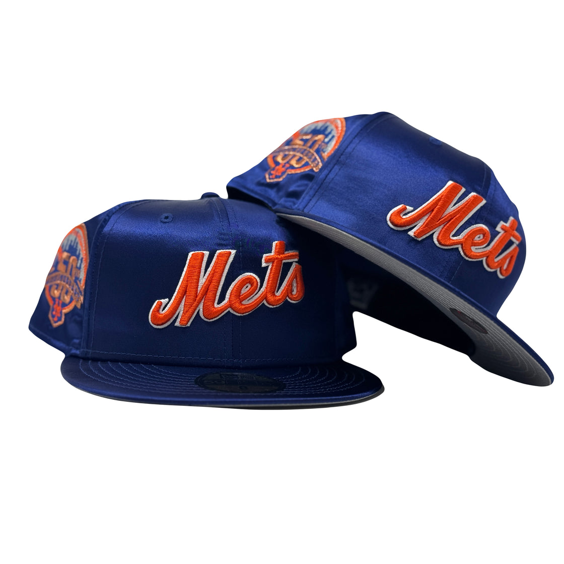 New York Mets 50th Anniversary Satin Royal Blue New Era Fitted Hats