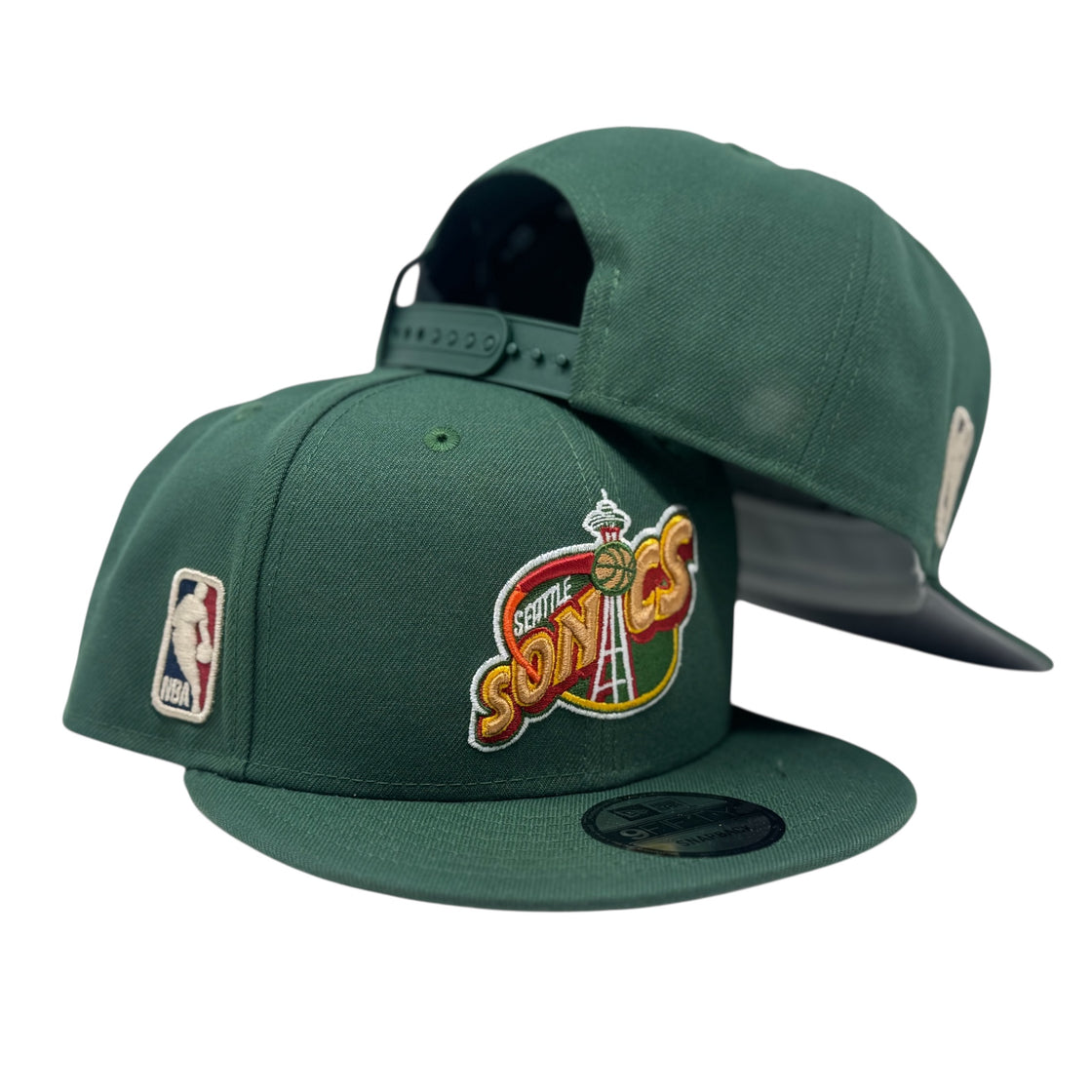 Seattle Supersonics Hardwood Classics Team Snapback Hat-Dark Green