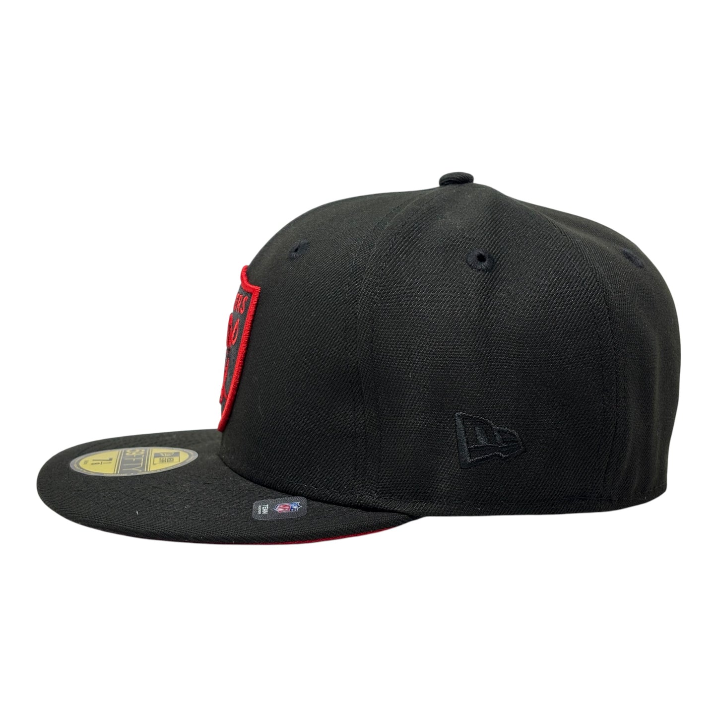 Oakland Raiders 60th Anniversary Red Brim 59Fifty Fitted Hats-Black