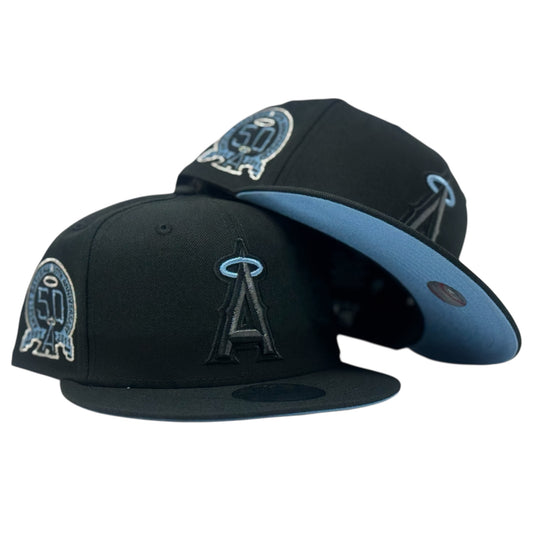Los Angeles Angels 50th Anniversary Icy Brim Snapback Hat - Black