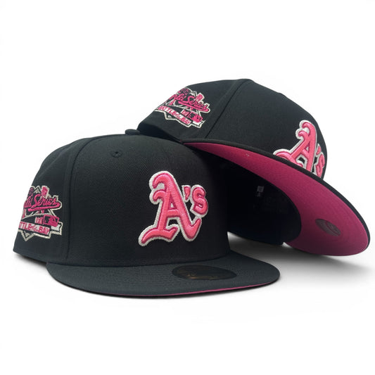 Oakland Athletics 1989 World Series Fusion Pink Brim Fitted Hat