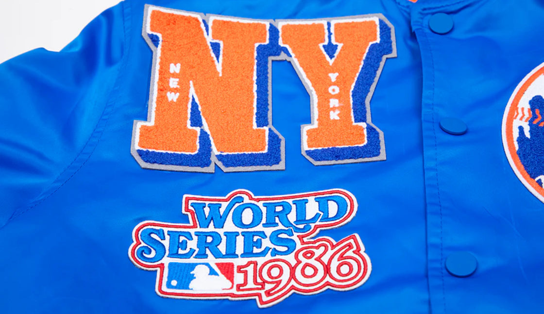 MLB New York Mets Mashup Logo Men's Satin Jacket