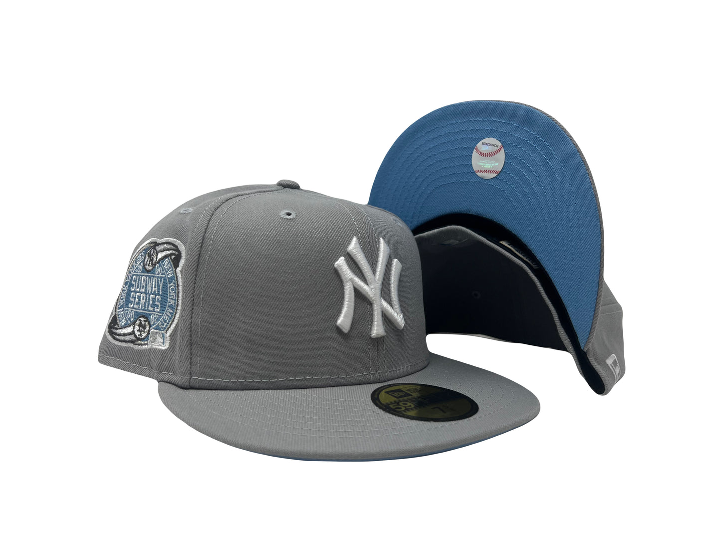 Light gray NY Yankees Subway Series 5950 New Era Fitted Hat