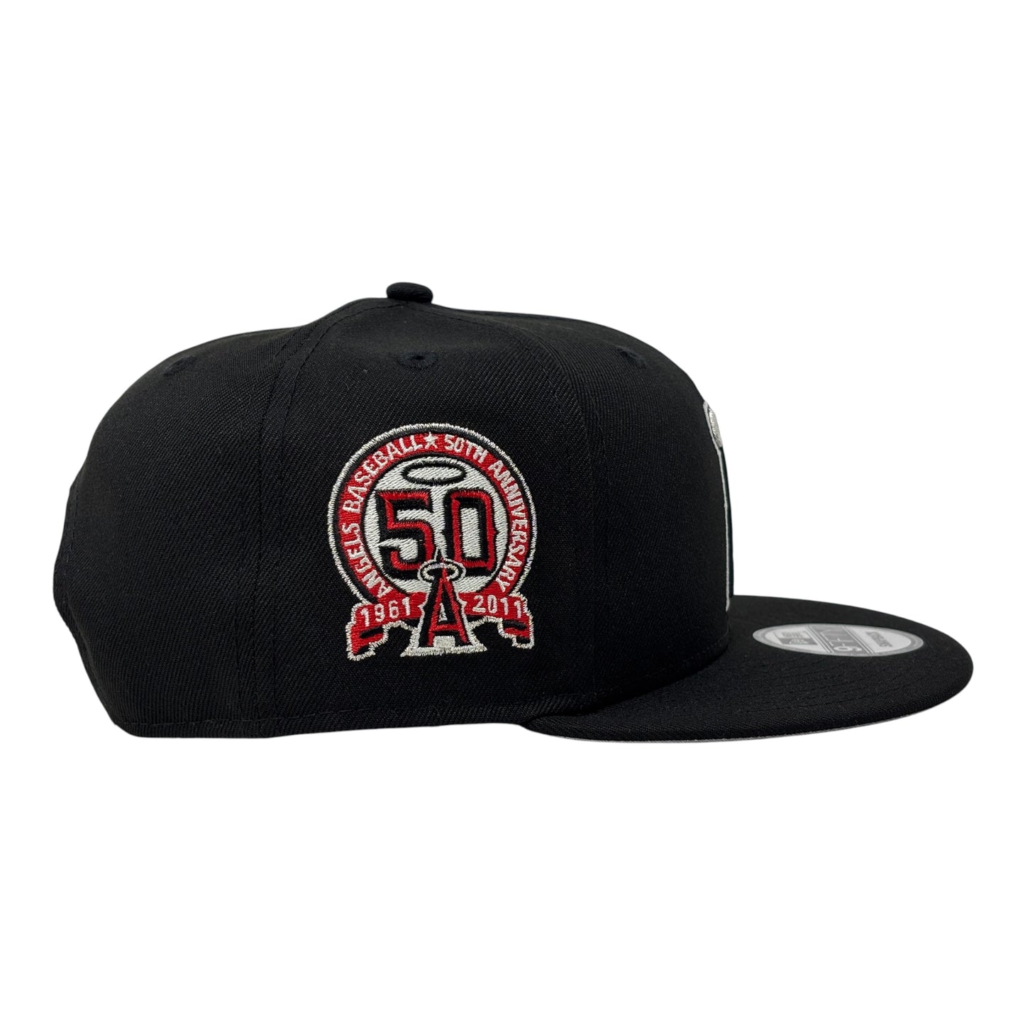 Los Angeles Angels 50th Anniversary Snapback Hats-Black Red