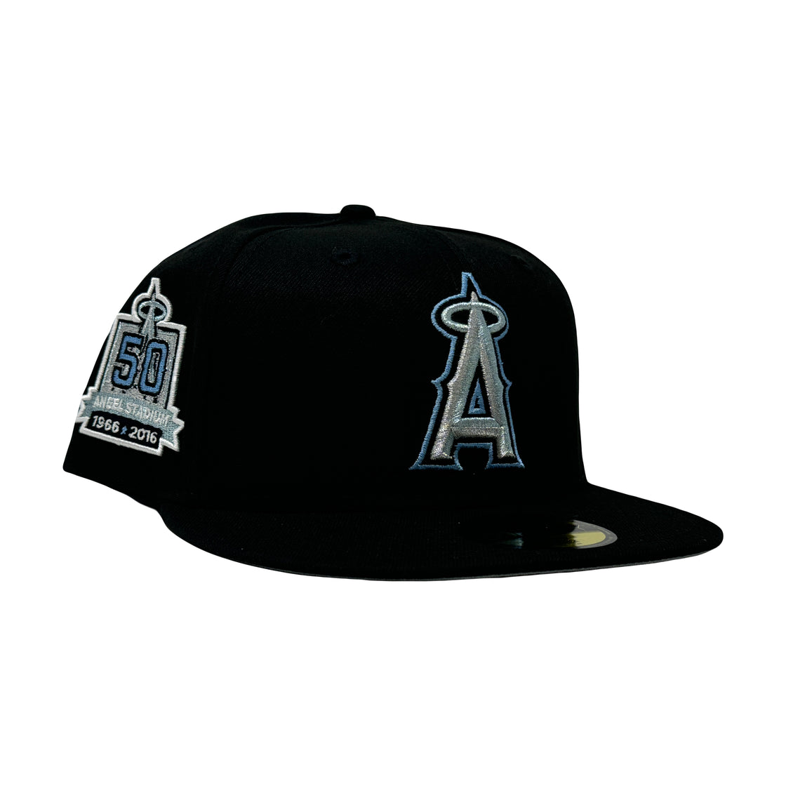 Los Angeles Angels 50th Anniversary Black Metallic Logo 59Fifty New Era Fitted Hat