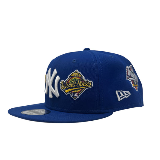 New York Yankees 27X Champions Multi Logo Light Royal Blue Snapback Hats