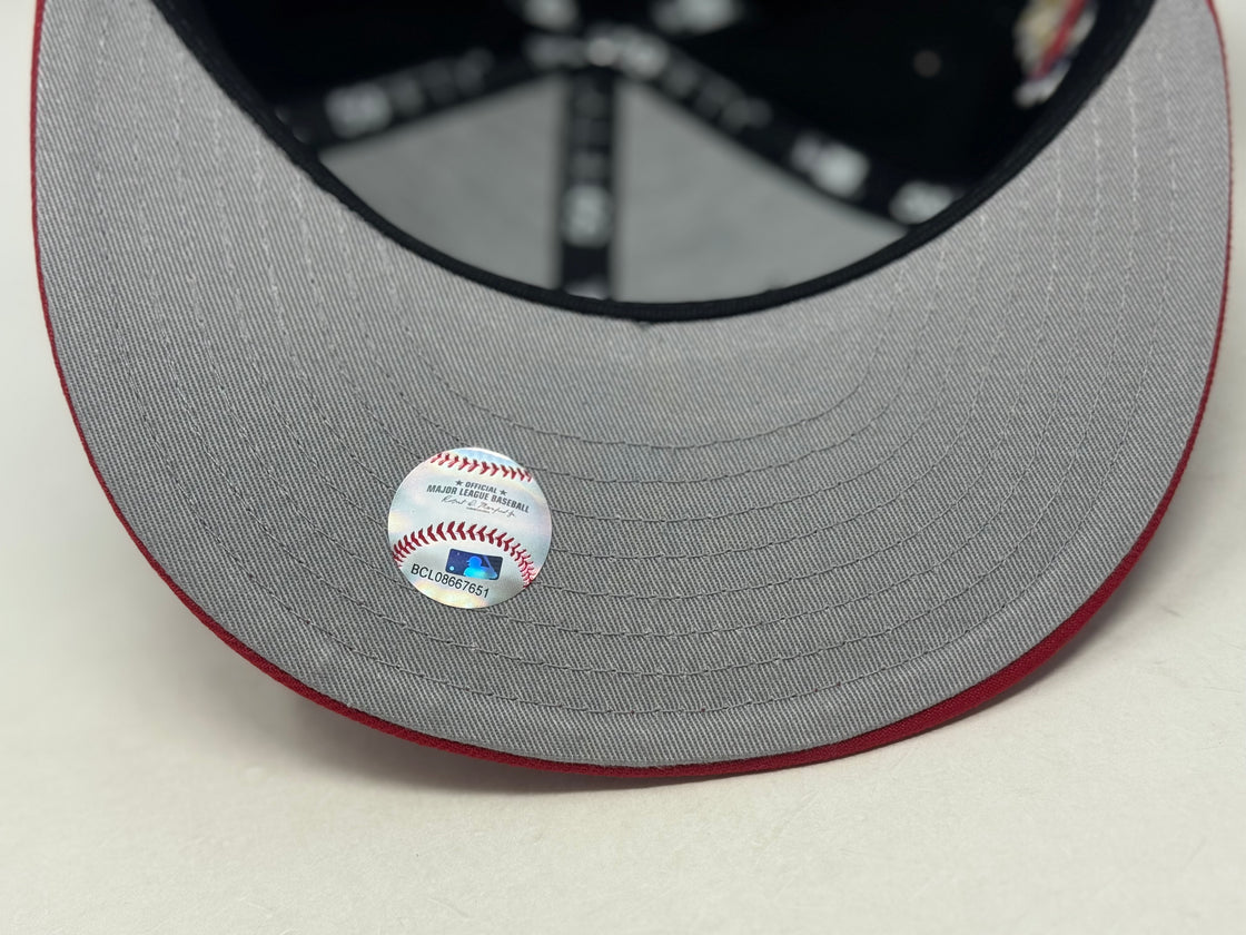 Los Angeles Dodgers 40th Anniversary Upside Down Logo Fitted Hats-Black Red