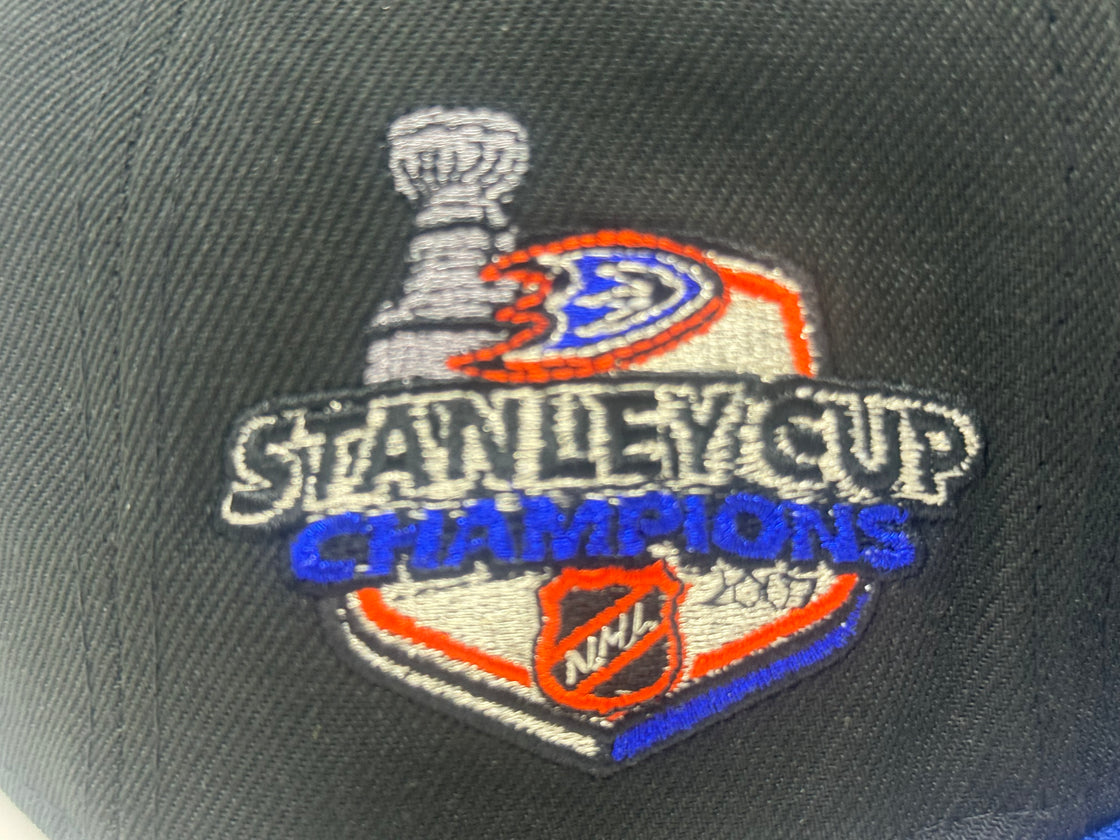 Anaheim Ducks 2007 Stanley Cup Champions Fitted Hats-Black Royal