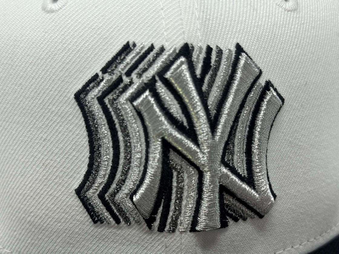 New York Yankees 2000 World Series Shadow Logo Fitted Hats-White Black