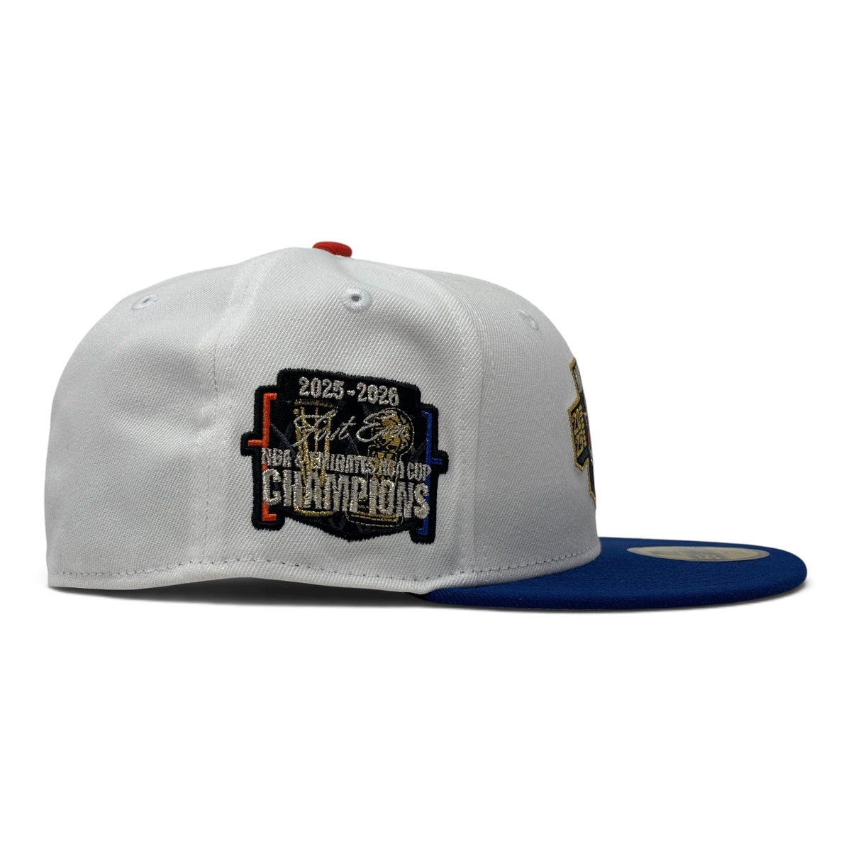 New York Knicks 2026 NBA Champions New Era Fitted Hats- White Royal Blue