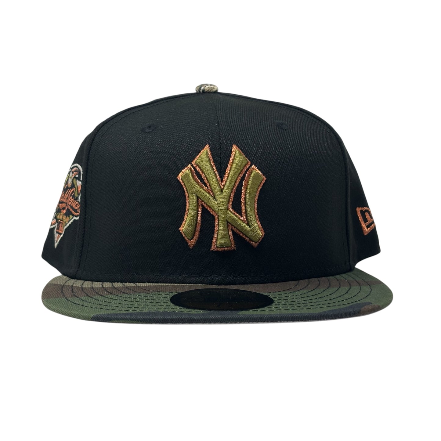 New York Yankees 2000 World Series Fitted Hats- Black Woodland Camo