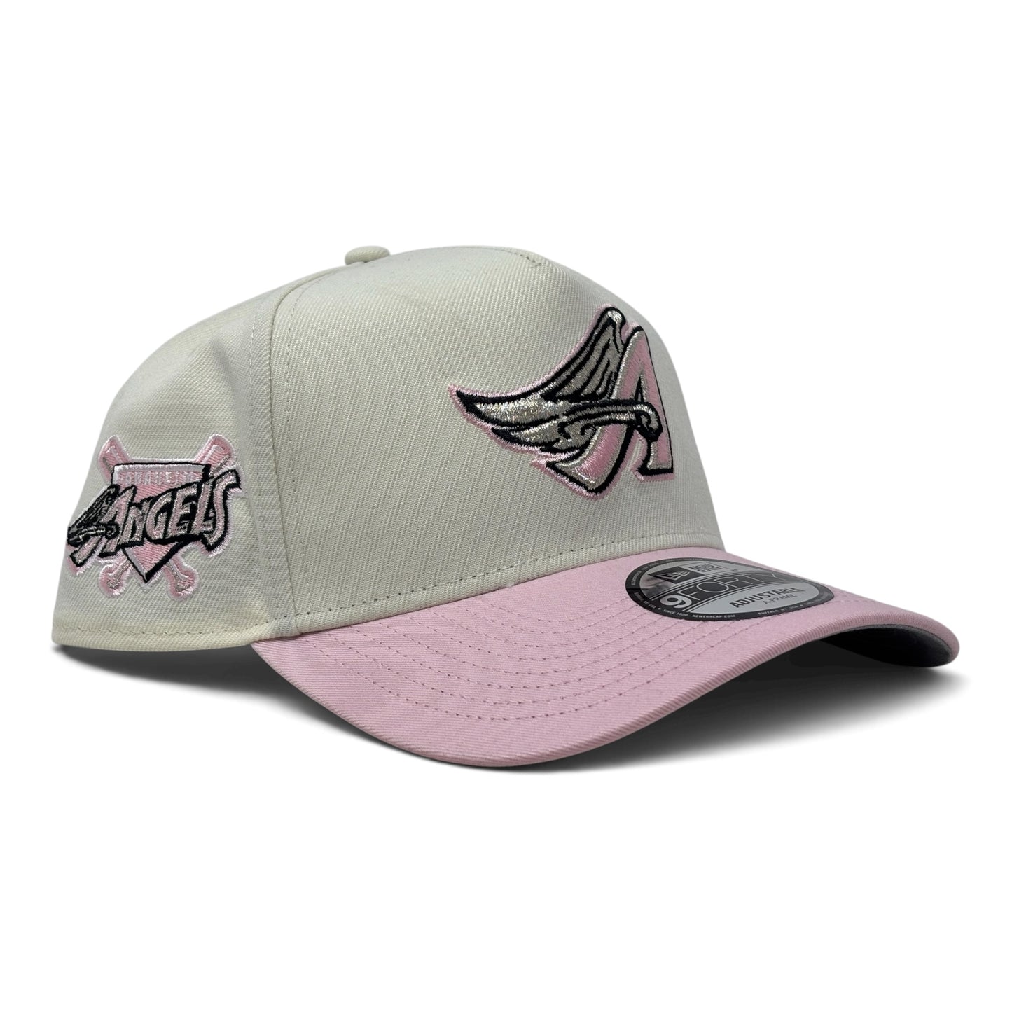 New Era Anaheim Angels 9Forty A-Frame Snapback Hat-Chrome White
