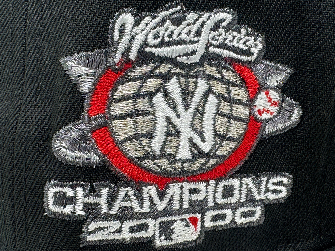 New York Yankees 2000 World Series Floral Logo Fitted Hat-Black Red
