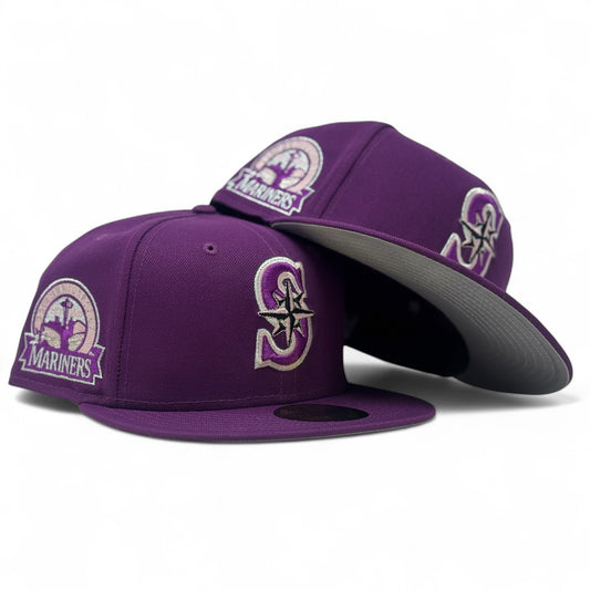 Seattle Mariners 30th Anniversary Fitted Hats-Sparkling Grape