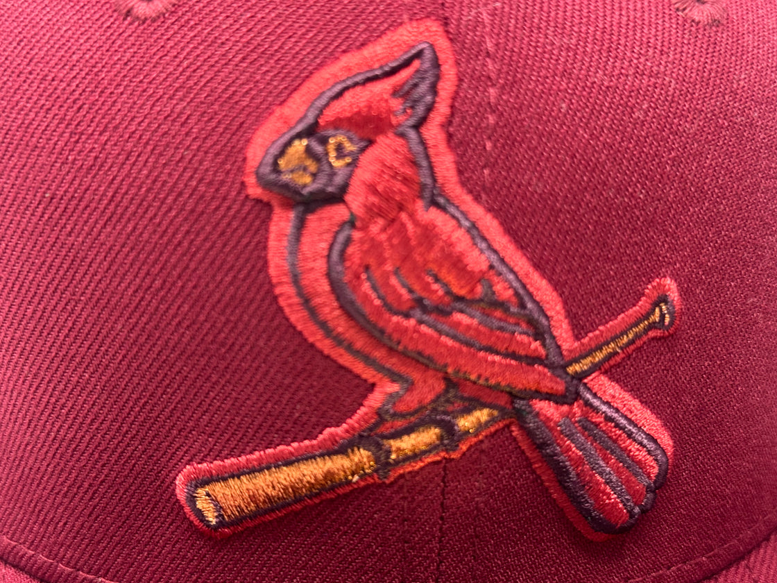 St. Louis Cardinals Bush Stadium New Era Fitted Hat-Burgundy