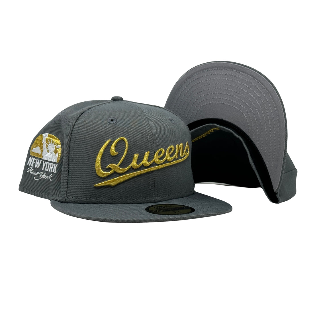 Queens New York Statue of Liberty 59Fifty Gray New Era Fitted Hat